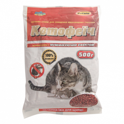 Котофеич 500 г, пакет (красное зерно, масло-сыр) - Родентициды