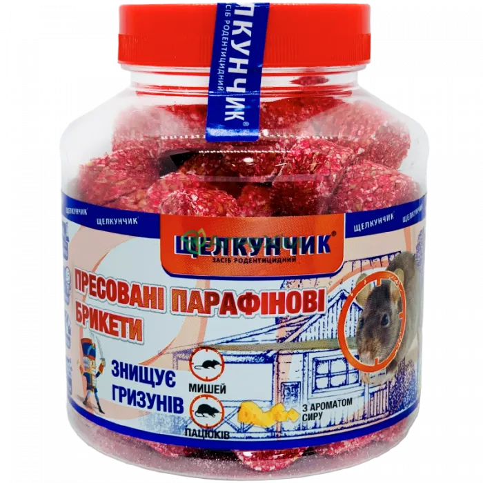 Щелкунчик 320 г, бутылка (красный брикет, сыр) - Родентициды