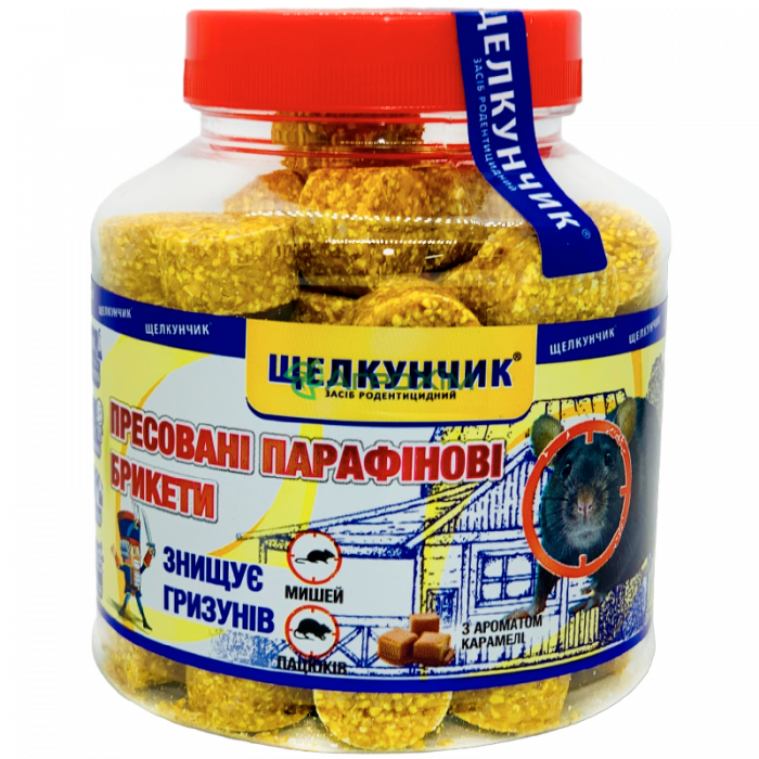 Щелкунчик 320 г, бутылка (желтый брикет, карамель) - Родентициды