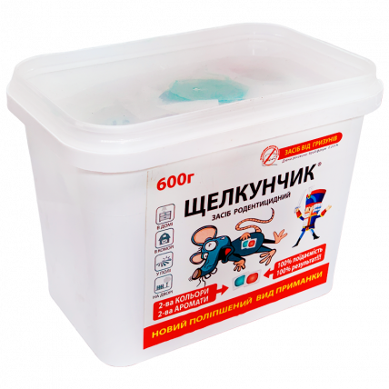 Щелкунчик 600 г, ведро (тесто, арахис-сыр) - Родентициды