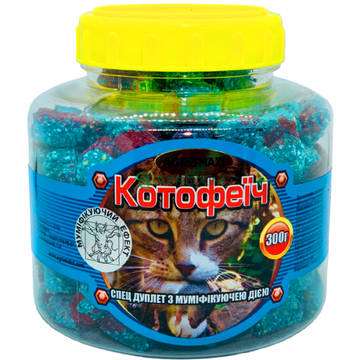 Котофеич 300 г, банка (синие дуплеты, карамель) - Родентициды