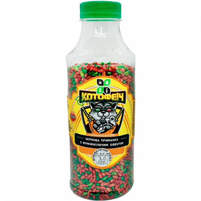 Котофеич 350 г, бутылка (микс зерно) - Родентициды