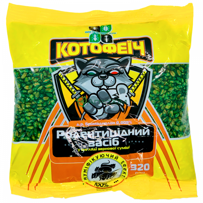 Котофеїч 320г (зелене зерно, арахіс) - Родентициди