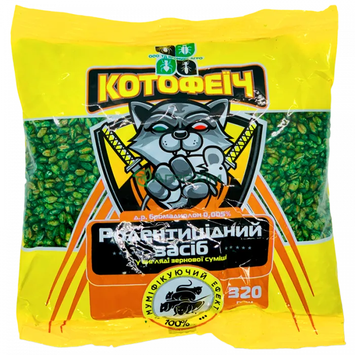 Котофеич 320г (зелёное зерно, арахис) - Родентициды
