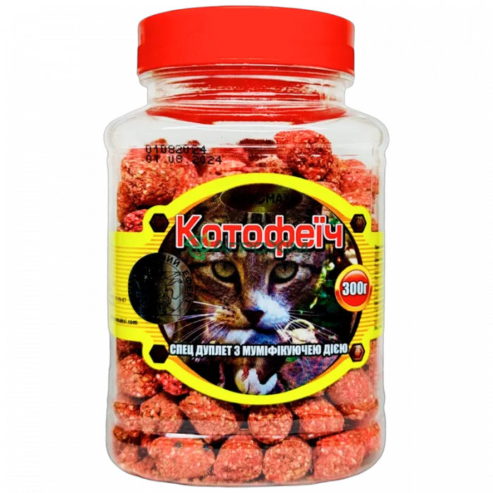 Котофеич 300 г, банка (красные дуплеты, масло-сыр) - Родентициды
