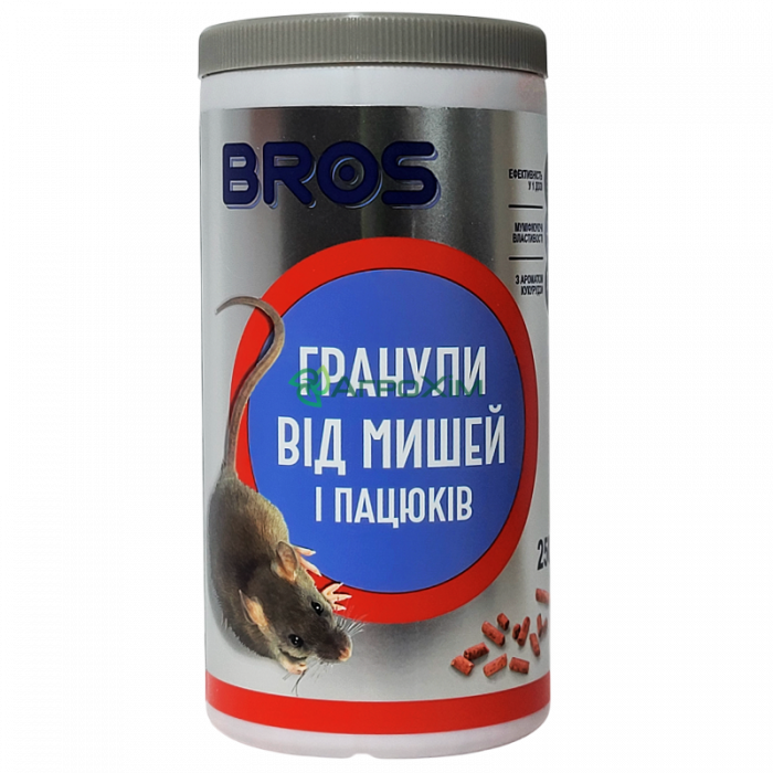 Брос от крыс и мышей 250 г, банка (гранула) - Родентициды