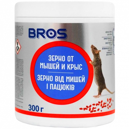 Брос від щурів та мишей 300 г, банка (зерно) - Родентициди